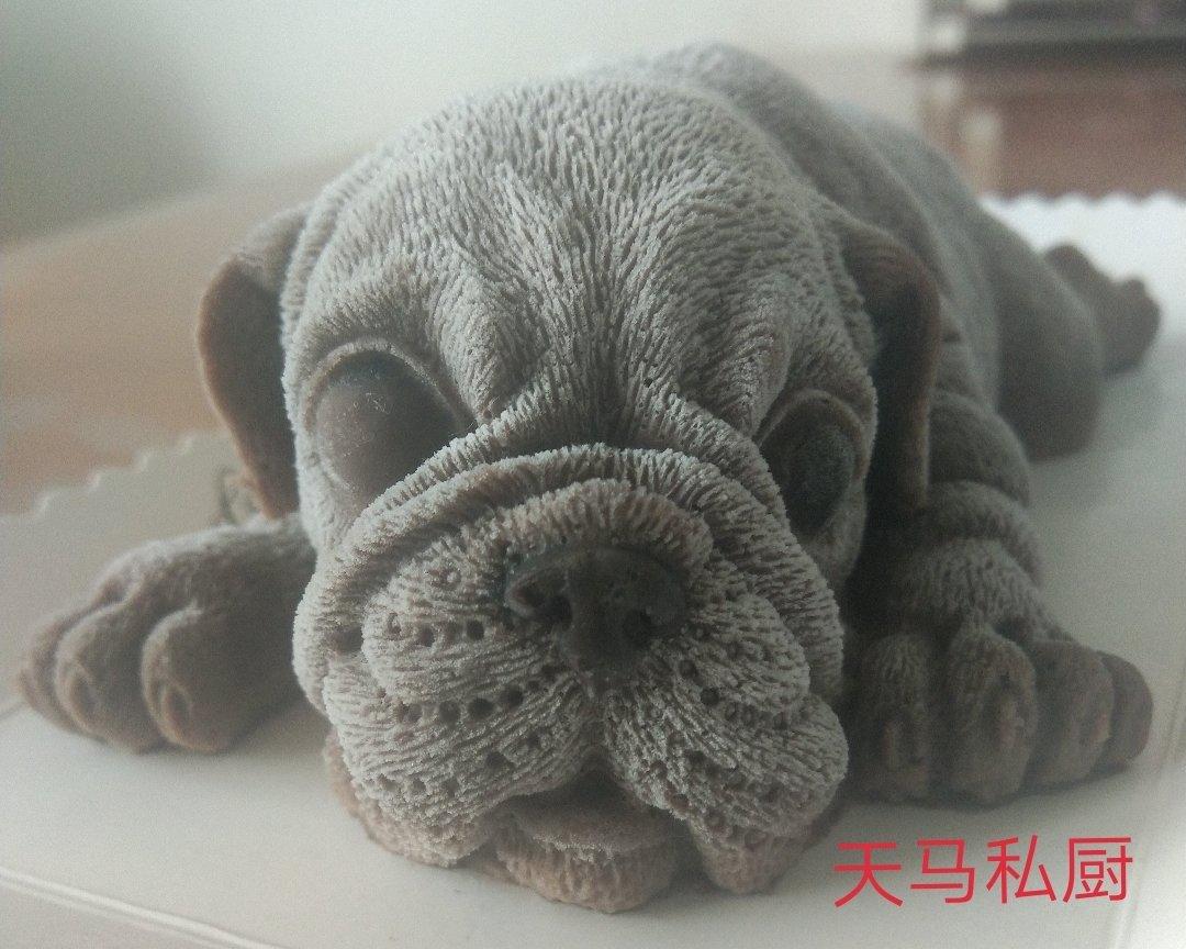 抖音网红3D沙皮狗-巧克力慕斯蛋糕