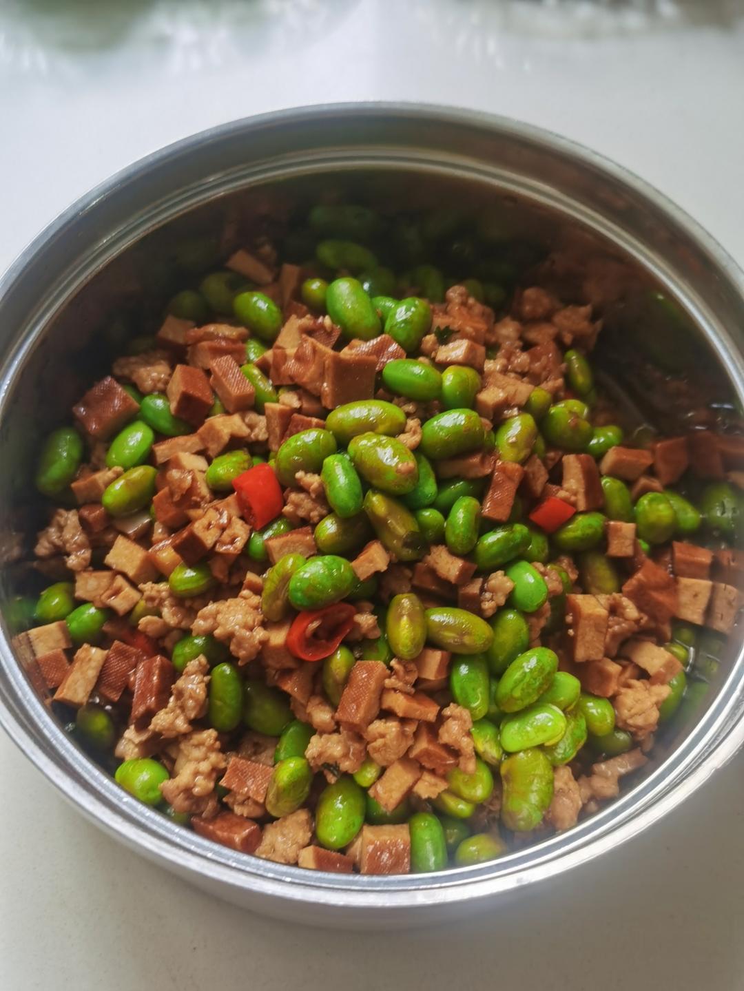 毛豆炒肉沫香干