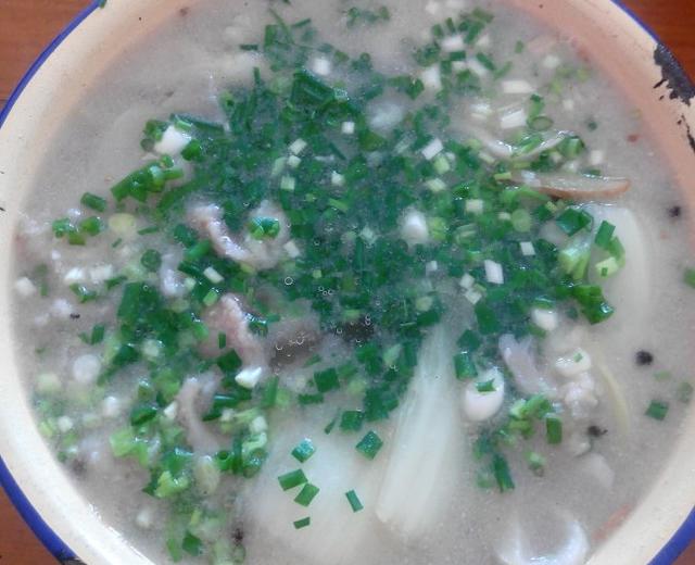 蘑菇白菜肉片汤