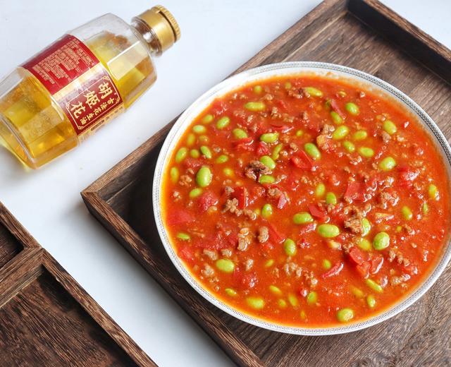 肉末番茄烧毛豆的做法