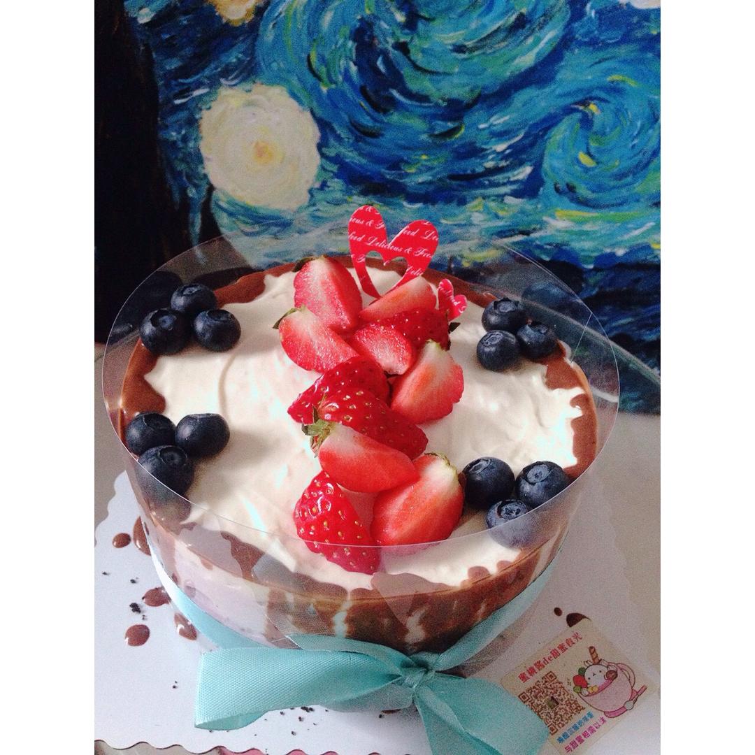 渐变蓝莓冻芝士蛋糕（免烤）