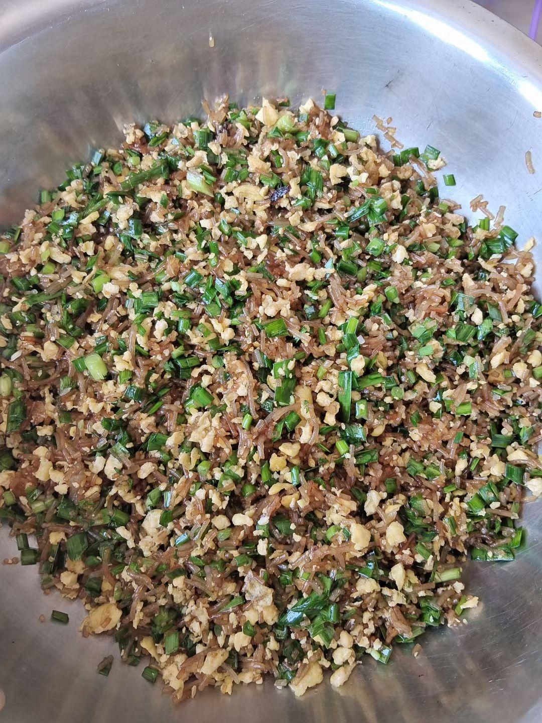 「韭菜鸡蛋素馅儿」这样调/比肉香😍😍😍