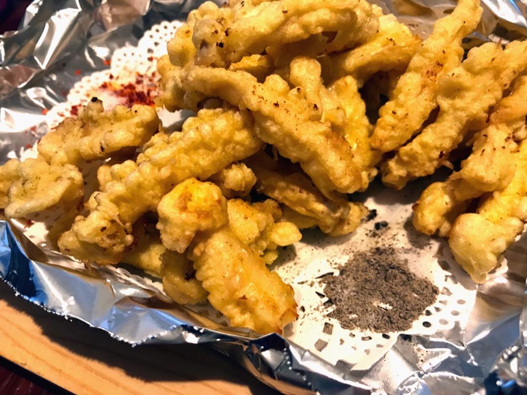 哈拉斯加做的炸海鲜菇