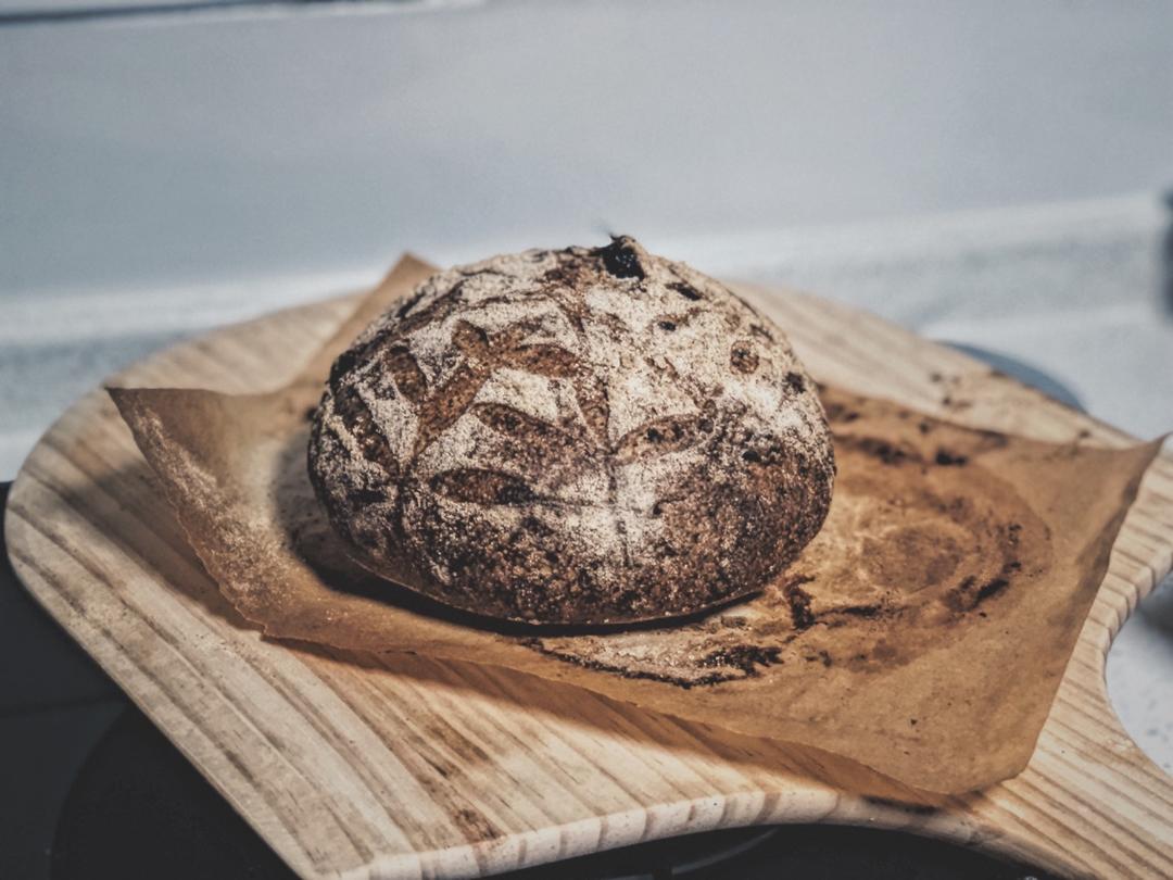 天然酵母亚麻籽欧包