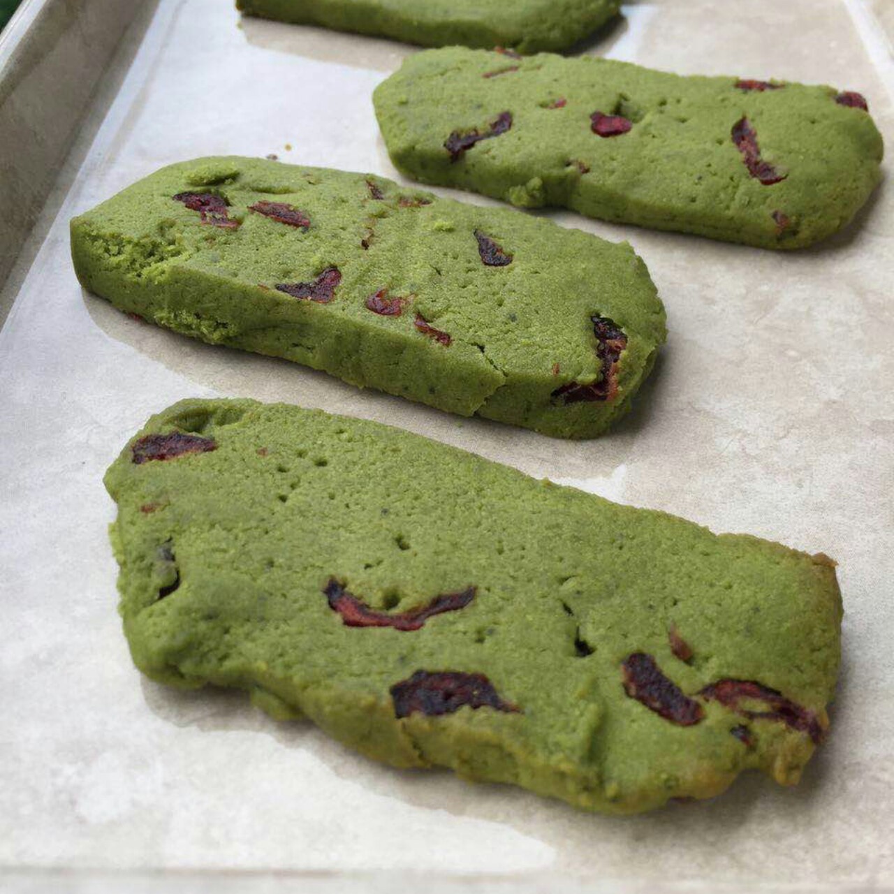 晓旗帜做的抹茶蜜豆饼干