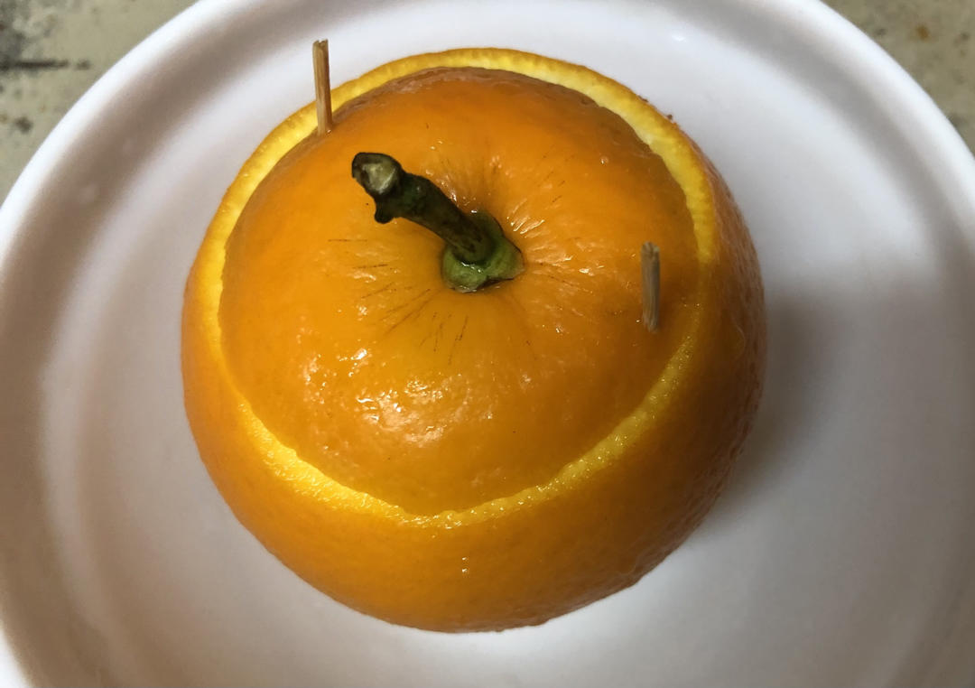 盐蒸橙子，治疗咳嗽，（详细步骤图）