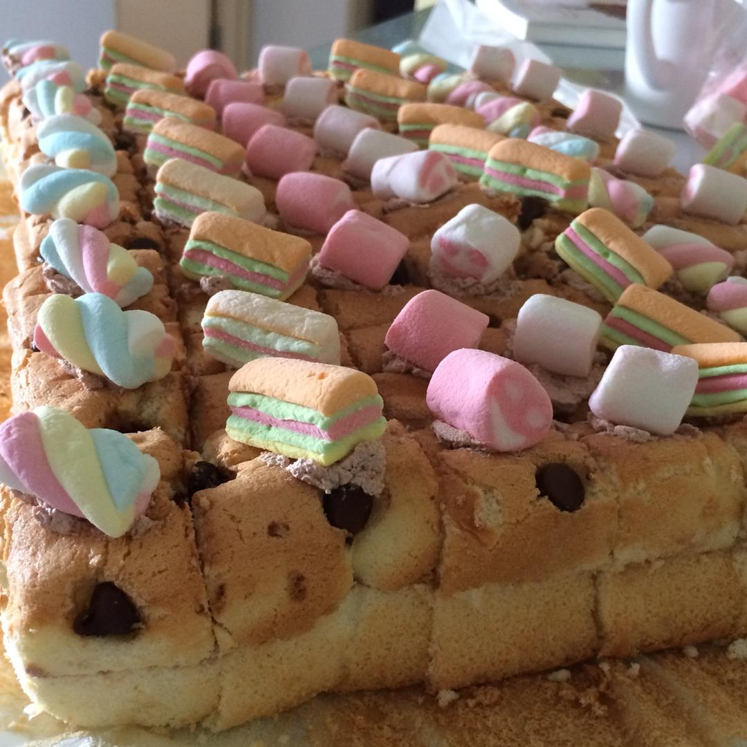 作品 csaufong做的主日学点心 巧克力馅蛋糕,非常受小朋友欢迎,三两下