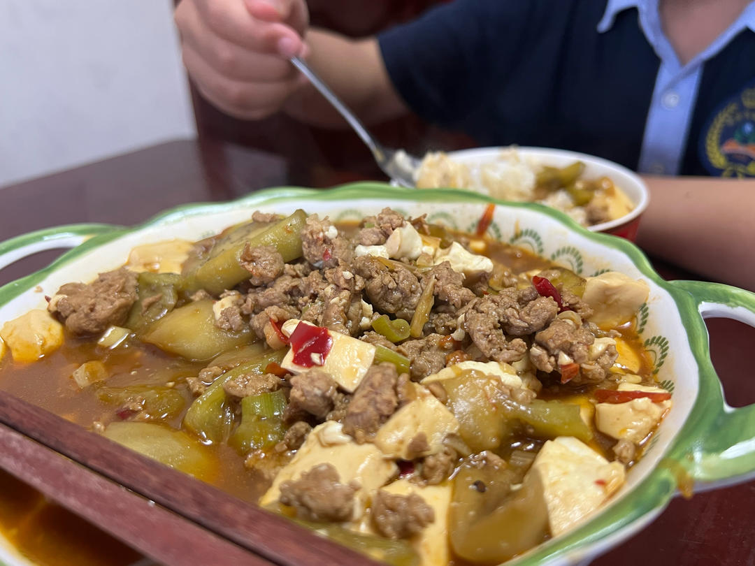 肉末豆腐茄子煲|马克西姆不粘锅