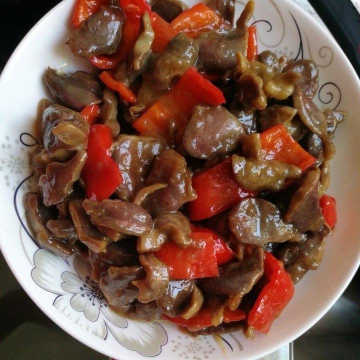 竹林赏雪品梅酒做的小炒鸭胗