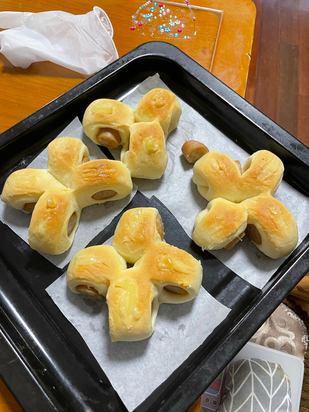 德肠芝士花朵面包