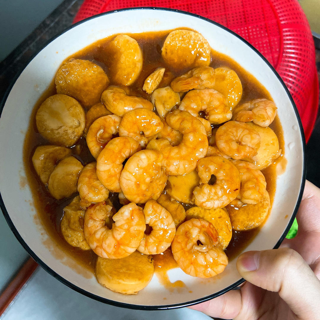 极简茄汁虾仁豆腐煲