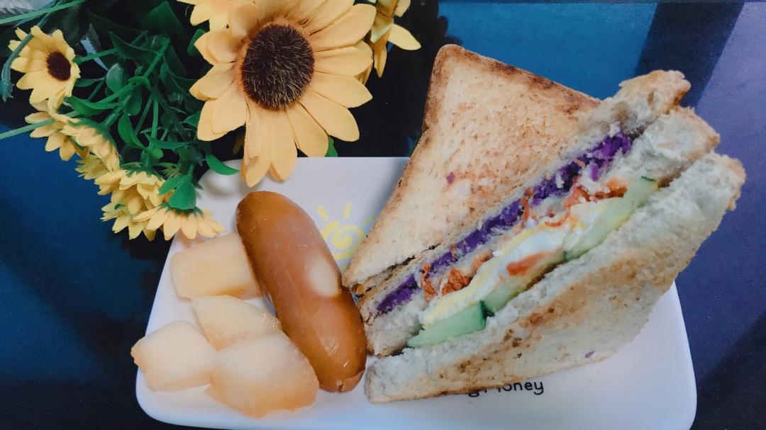 紫薯芋泥/鸡蛋肉松三明治大全🥪