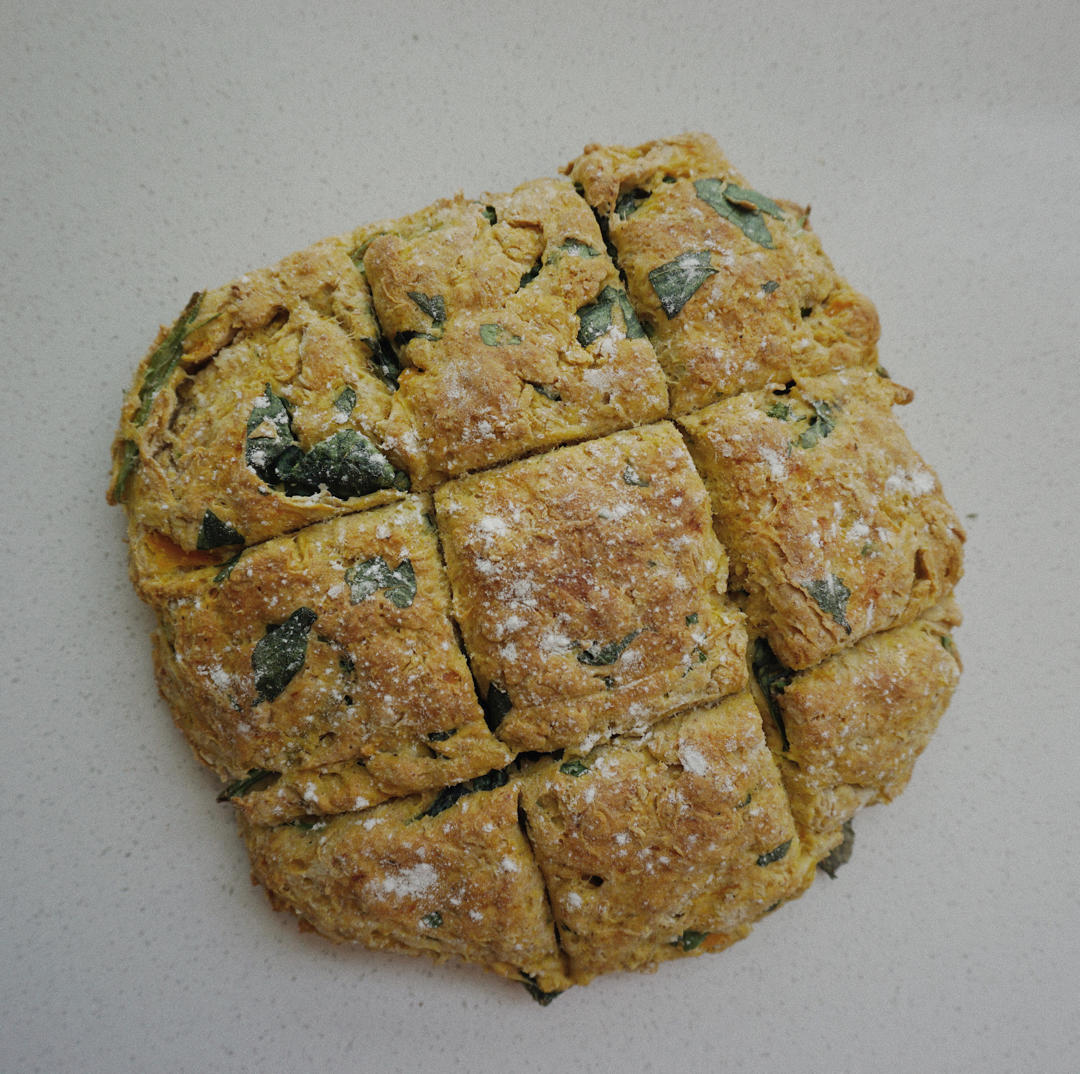 菠菜南瓜奶酪丹波面包丨健康·烘焙