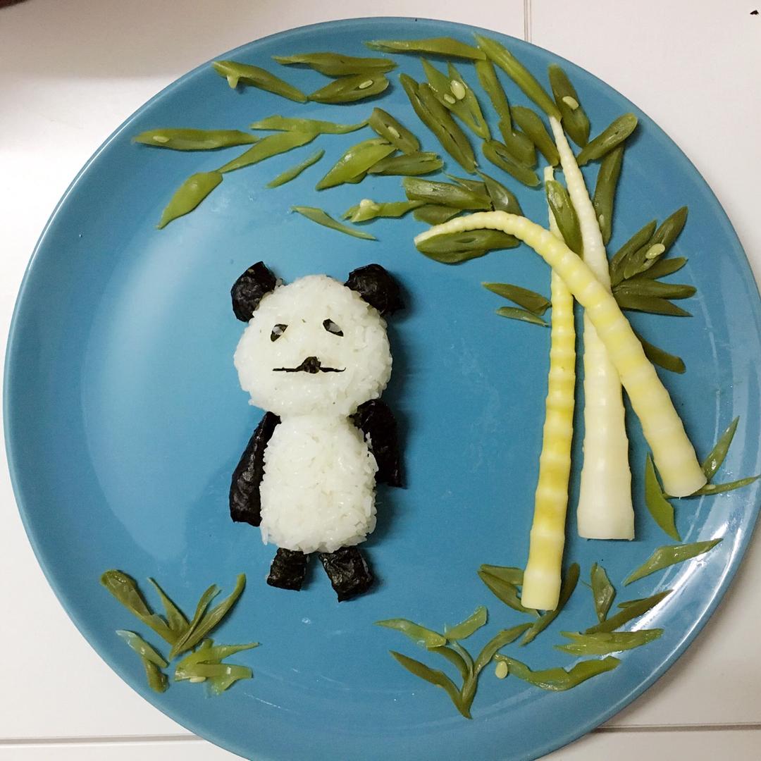 梧桐-tong做的熊猫吃竹子拼盘