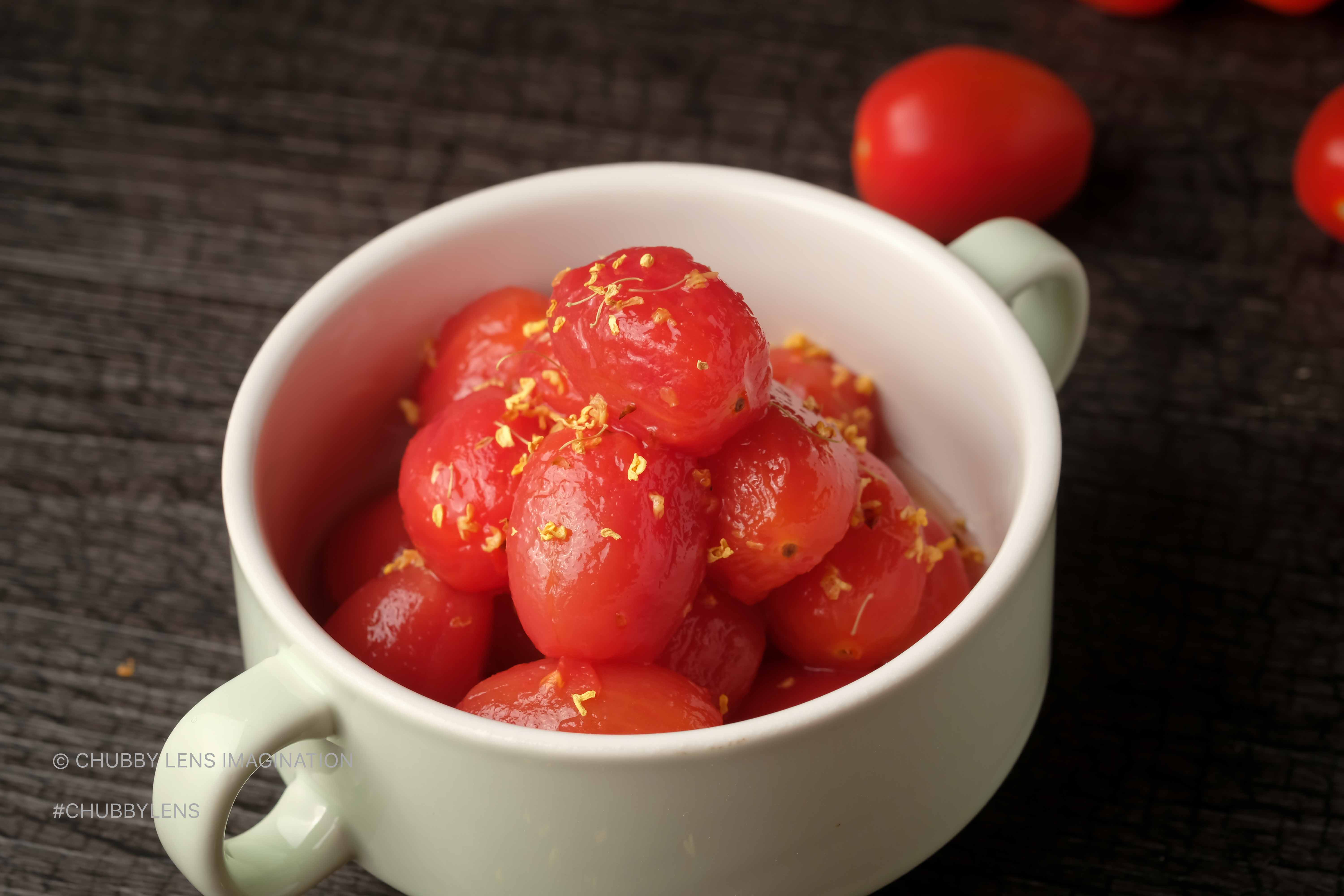 桂花蜂蜜圣女果（樱桃番茄）Honey-Compoted Cherry Tomatoes的做法