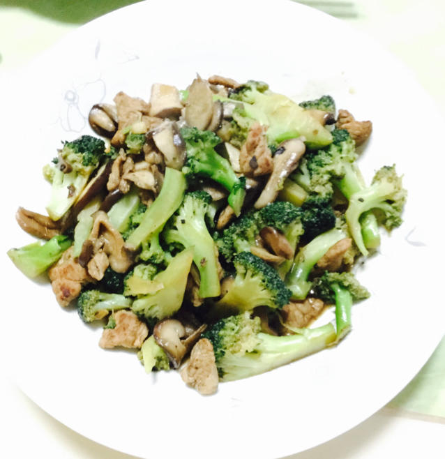 蓝瘦香菇
（西蓝花瘦肉炒香菇）
