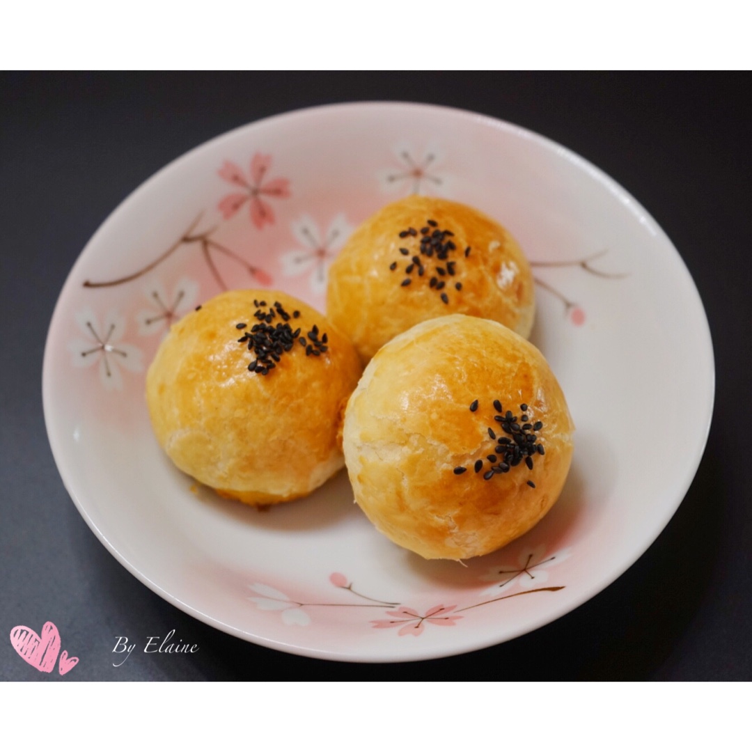 蛋黄酥~紫薯、抹茶、原味~花好月圆，中秋快乐~内附一次做六色蛋黄酥方法~
