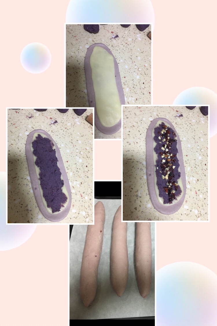 一次发酵紫薯麻薯软欧的做法 步骤5