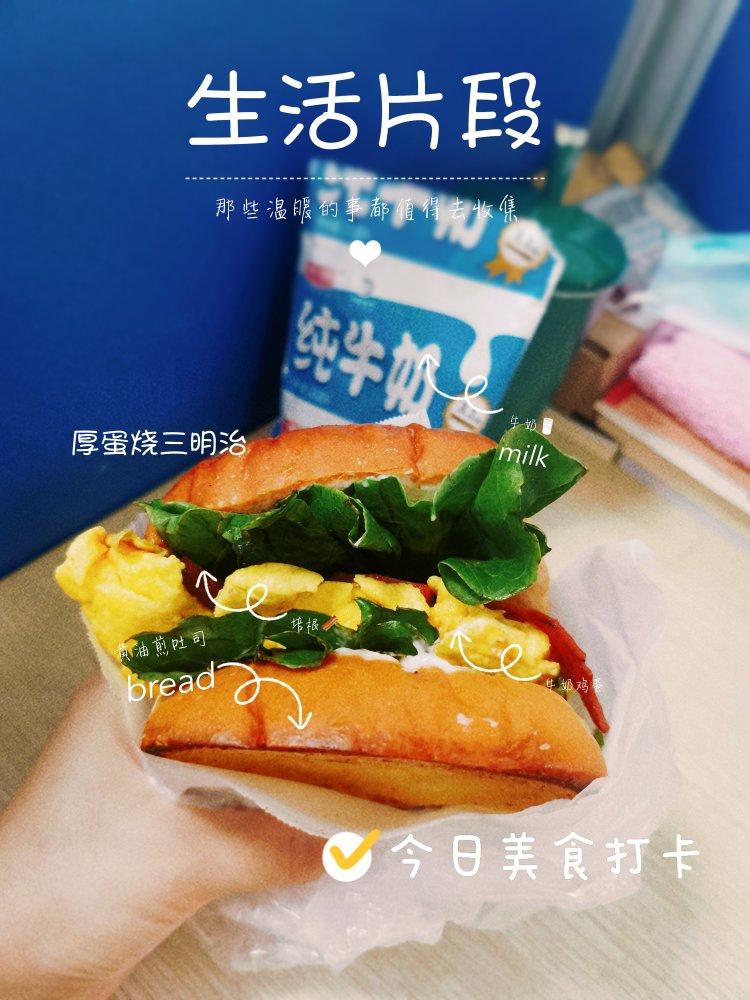 芝士厚蛋烧三明治