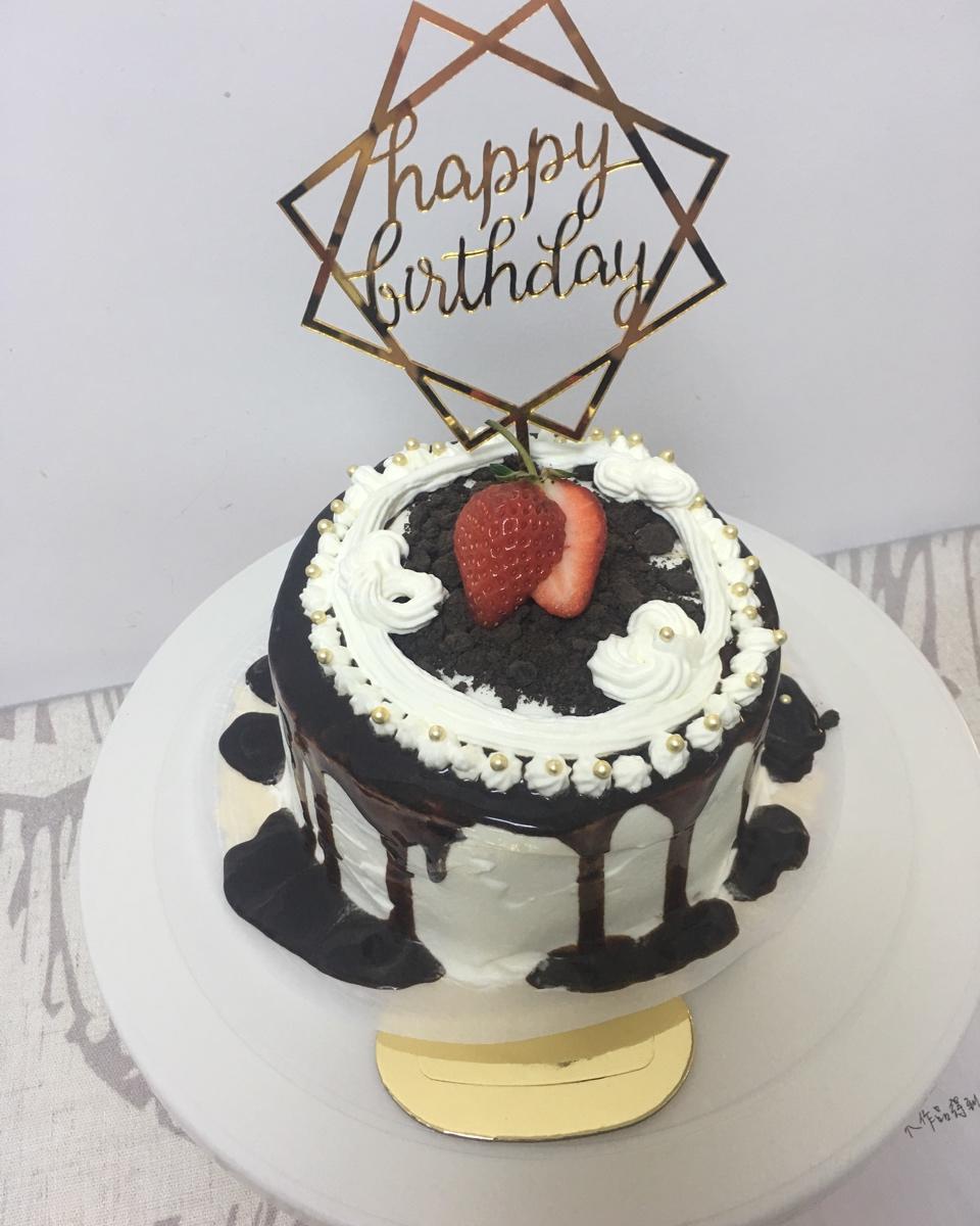 6寸巧克力甘纳许生日蛋糕
