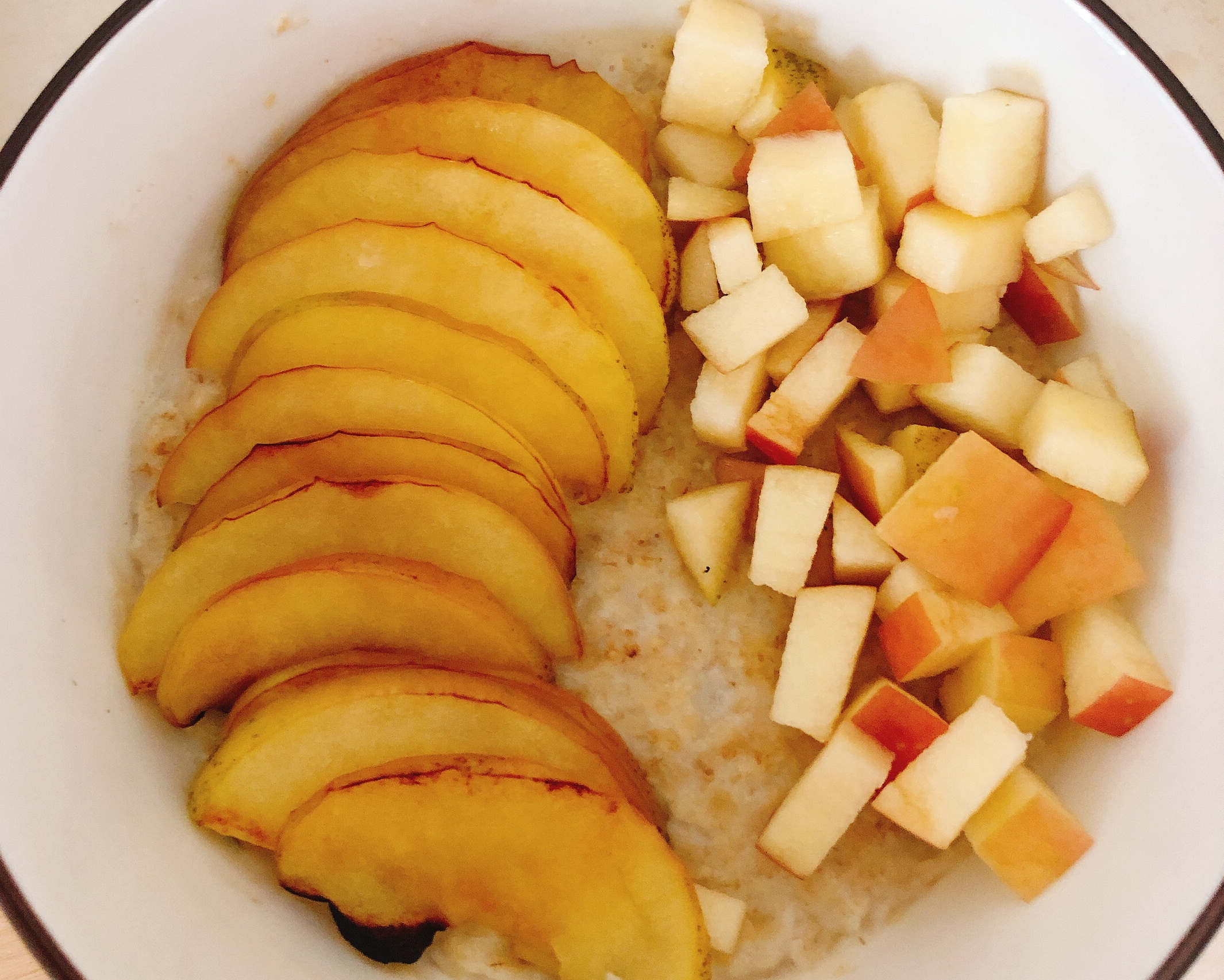 椰油煎苹果+苹果早餐燕麦粥的做法