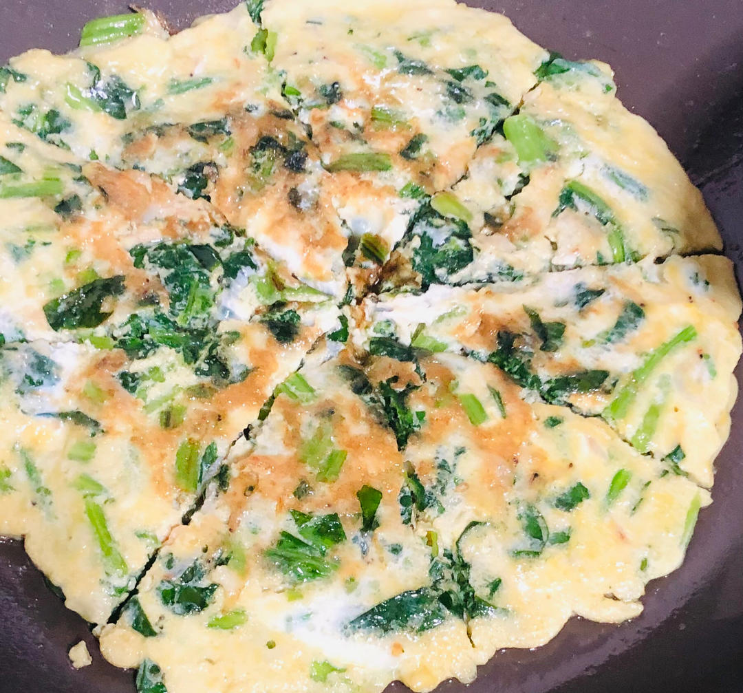全麦菠菜肉丝鸡蛋饼