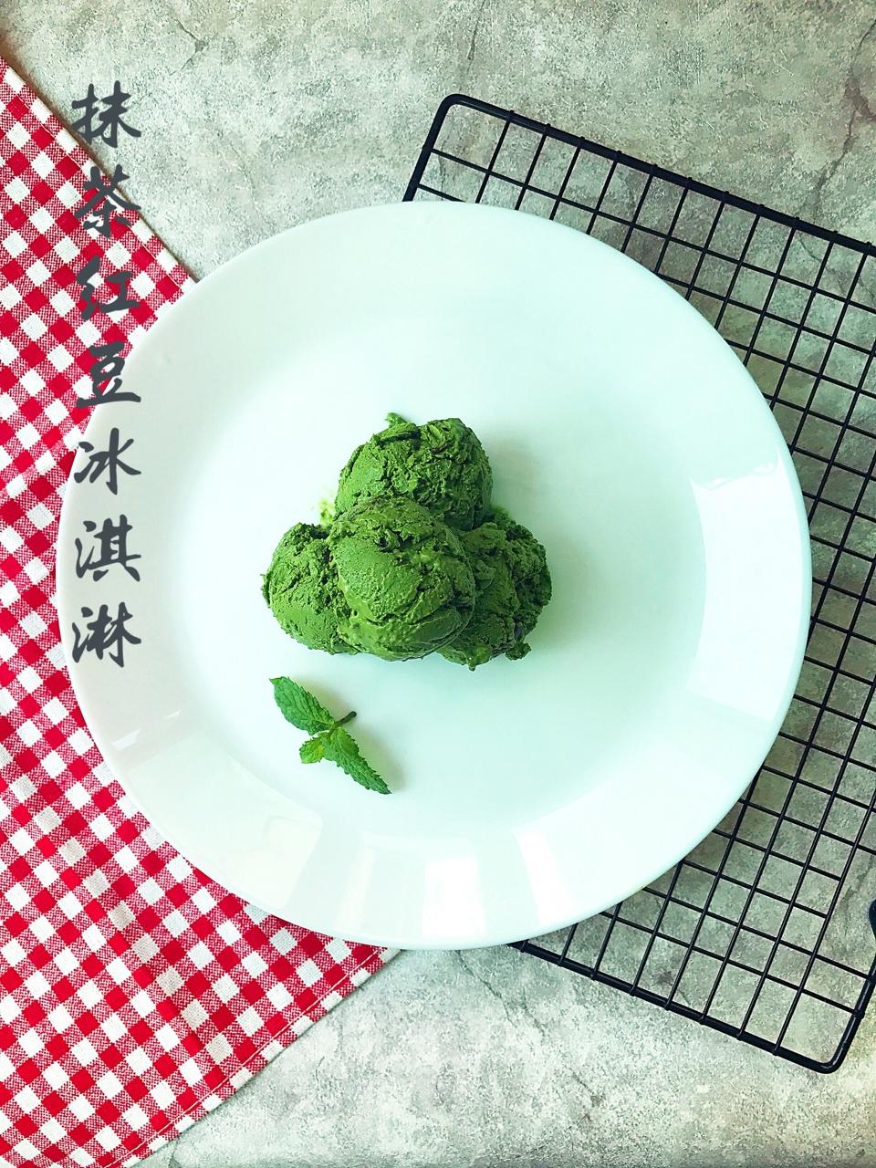 绝对无冰渣的抹茶蜜豆冰淇淋（手工版）