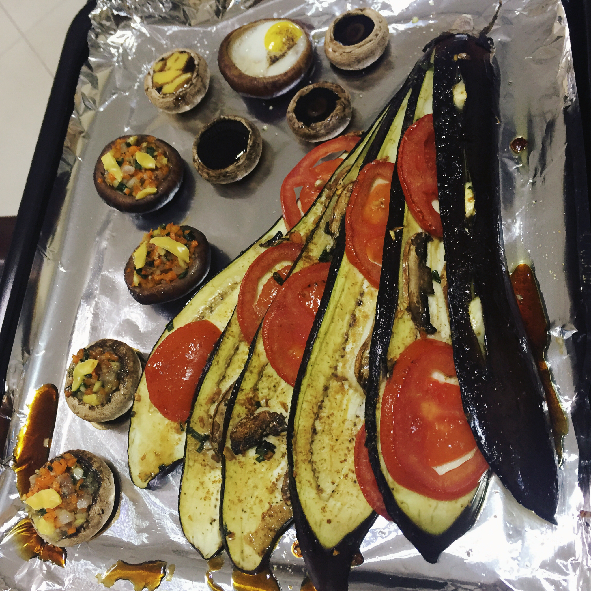 颜值担当！无油风琴烤茄子