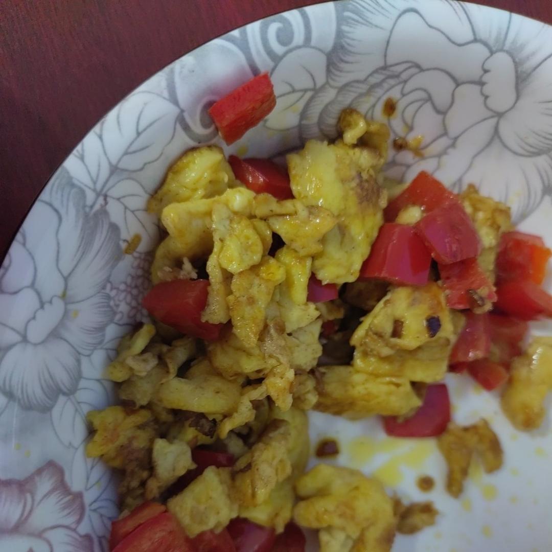 一人食，圆红椒炒蛋🥚