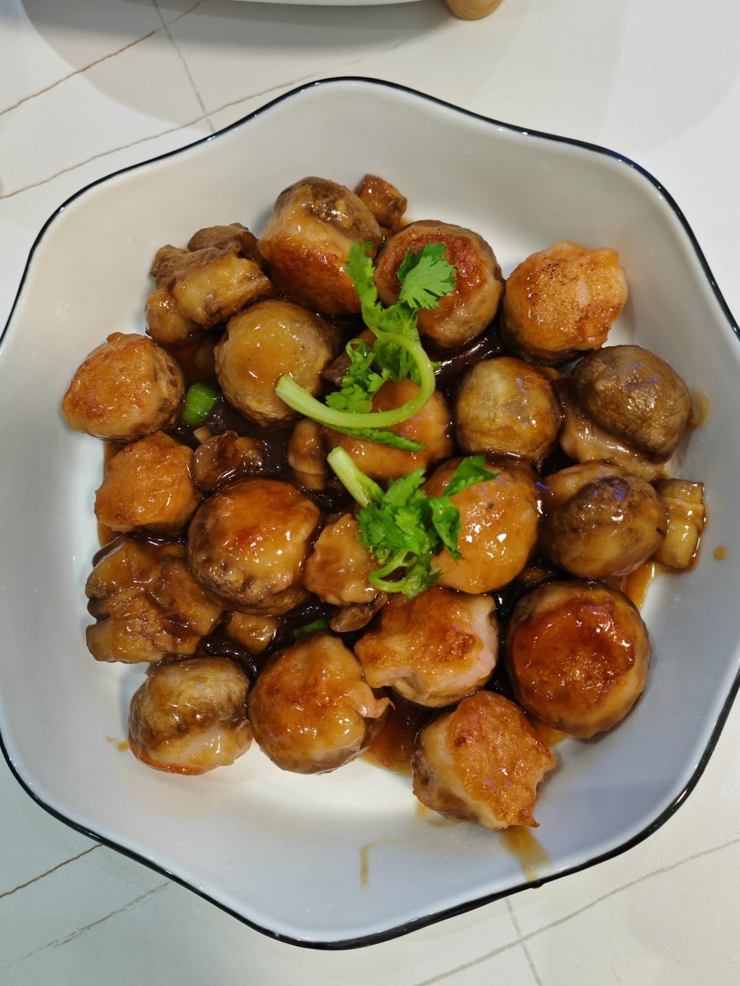 万能酱汁 虾滑酿口蘑