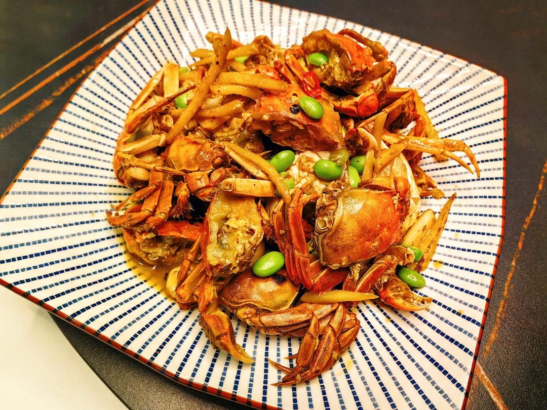酱炒螃蟹（六月黄）毛豆