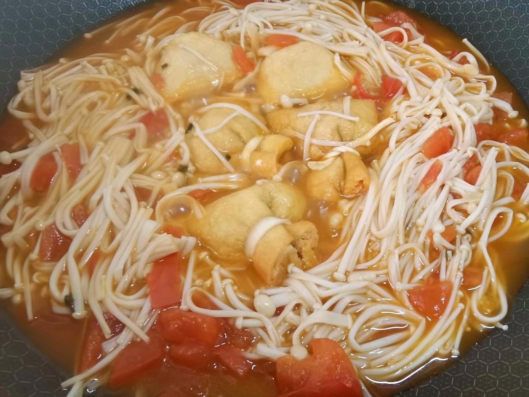 低脂营养家常菜❗️好吃又下饭的番茄金针菇❗️