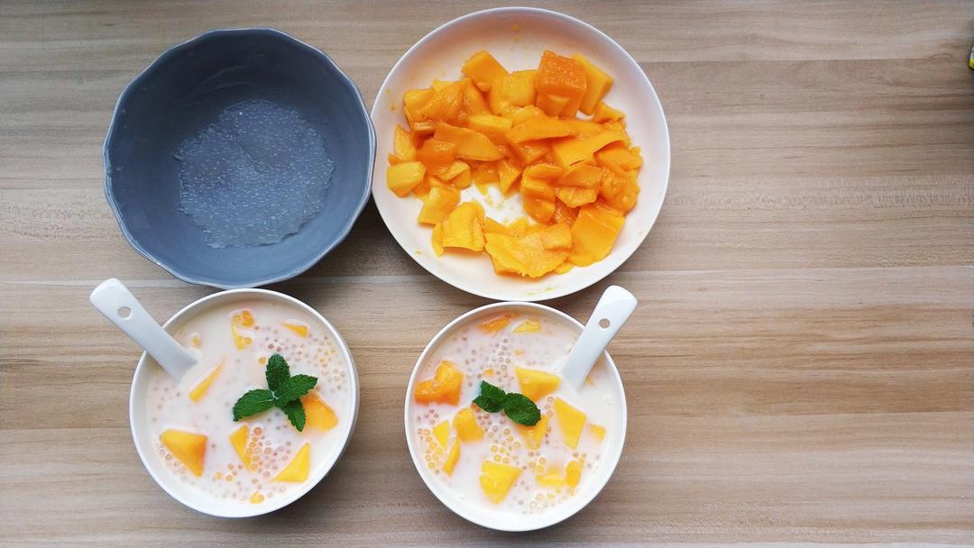 健康低脂芒果酸奶西米露