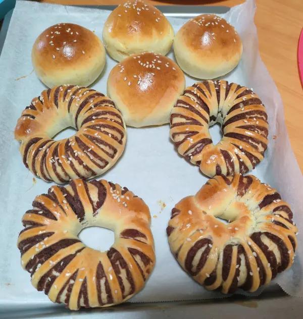 豆沙面包圈（一次发酵）