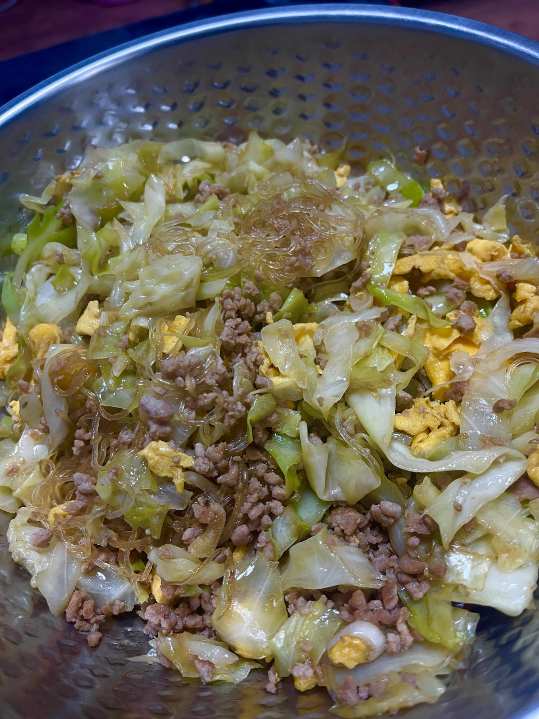 包菜鸡蛋炒粉丝