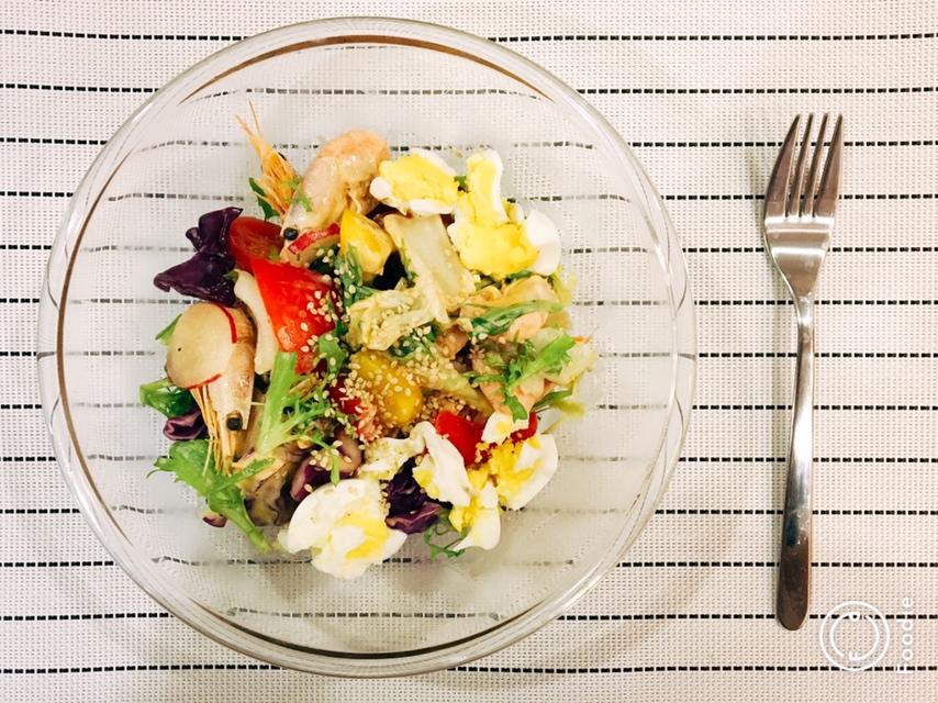 健康蔬菜水果沙拉 Healthy Veggie Fruit Salad with Pasta