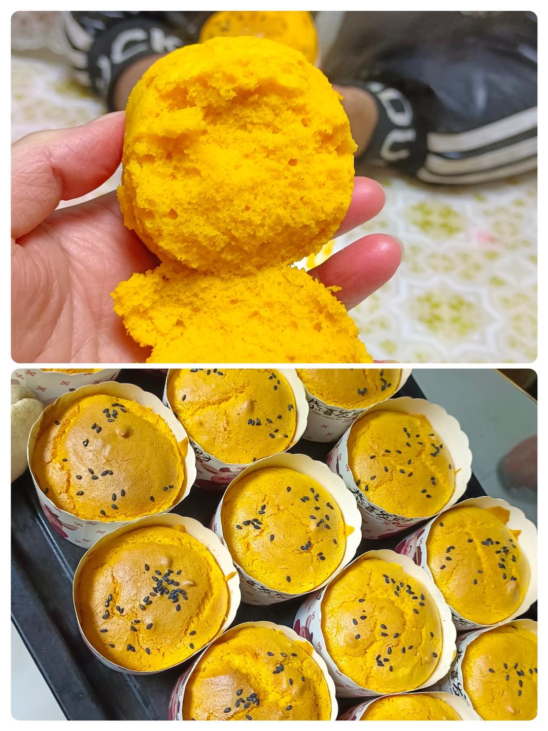 不加一滴水的南瓜纸杯蛋糕