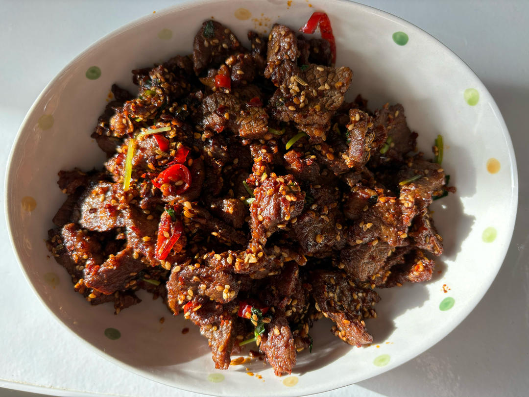 香辣孜然牛肉，我只吃自已做的，连炫三碗米饭