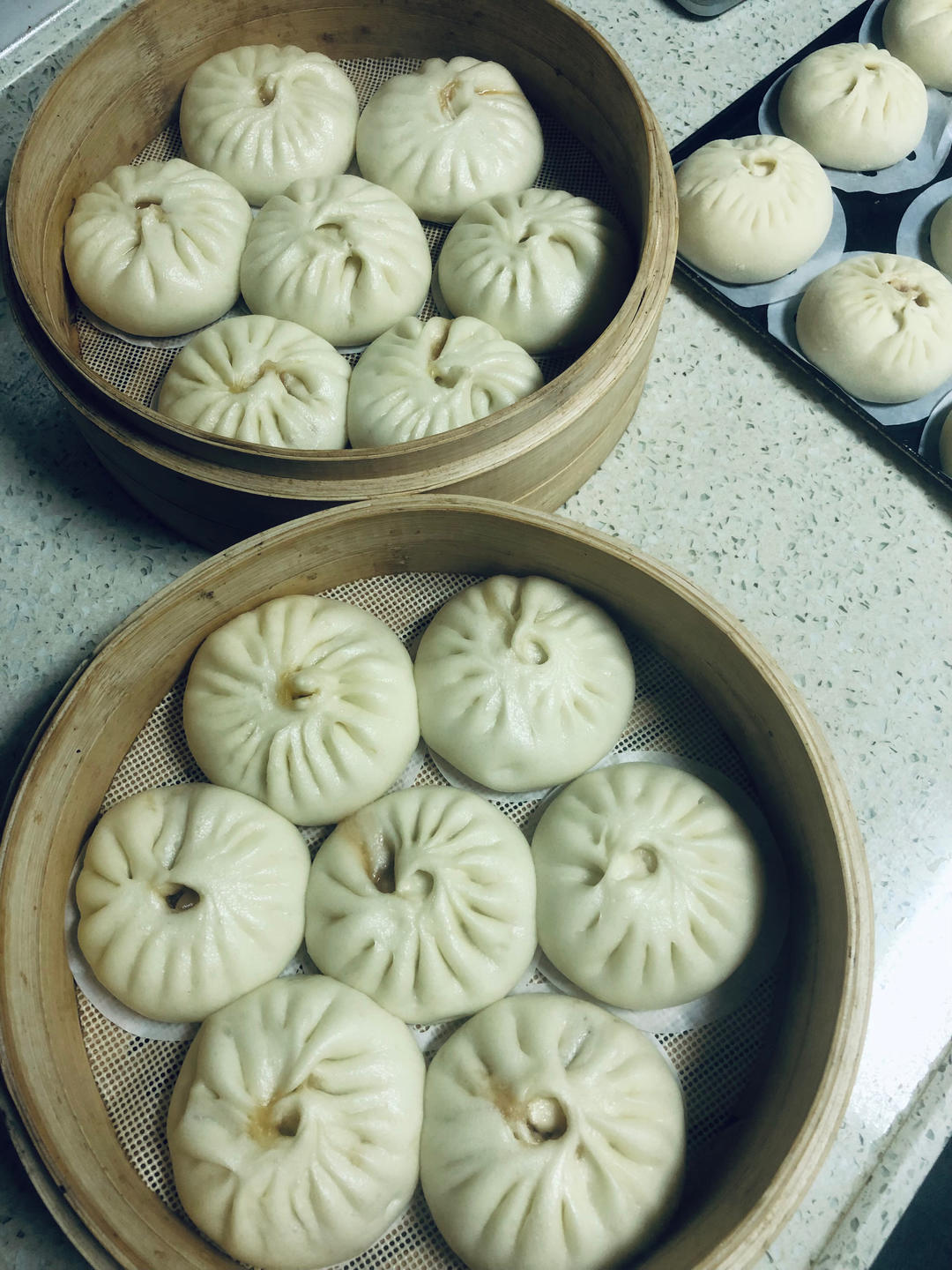 叉烧包（老面，一次发酵）