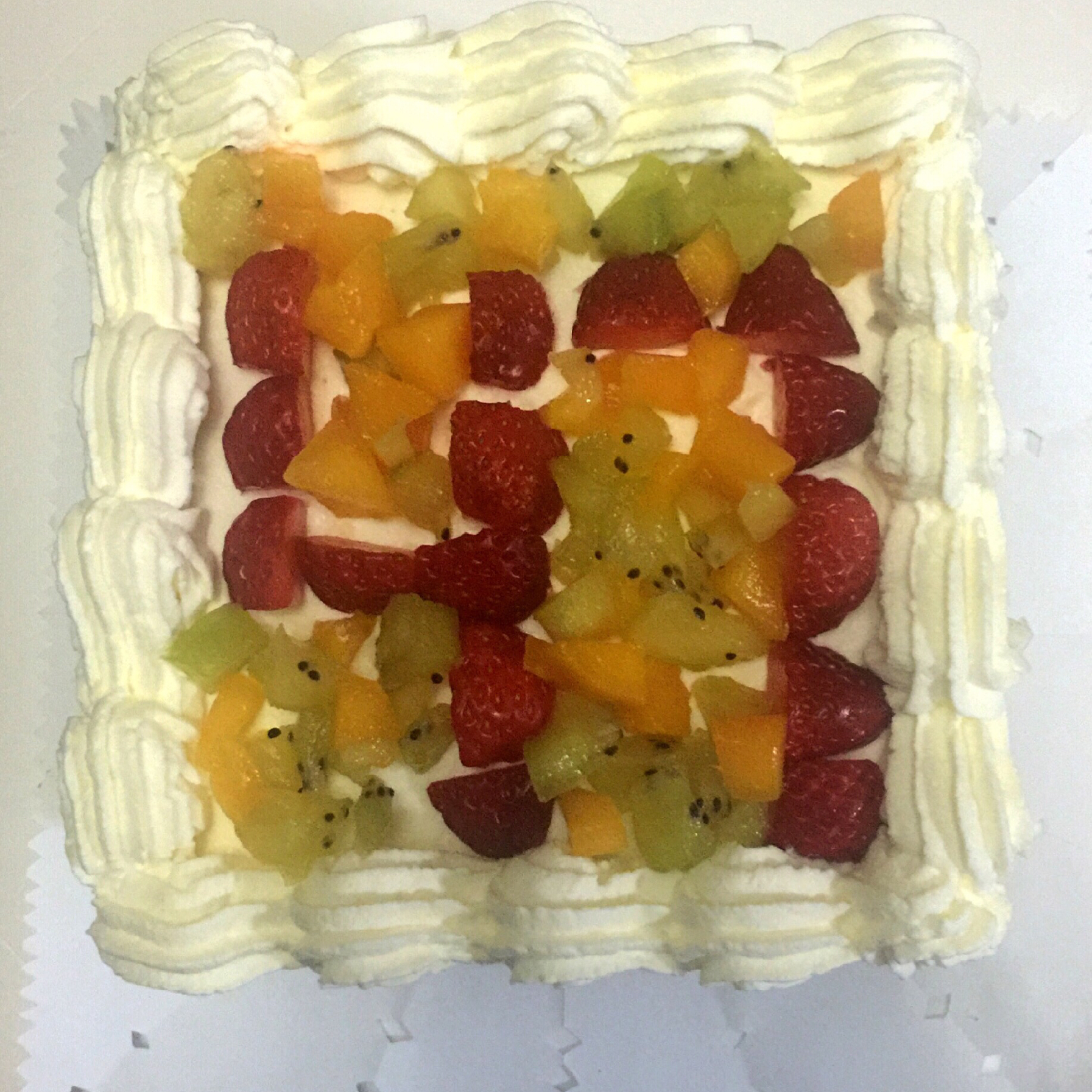 方形水果夹层蛋糕