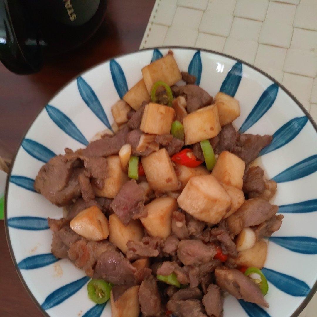 家常菜~杏鲍菇烧牛肉粒