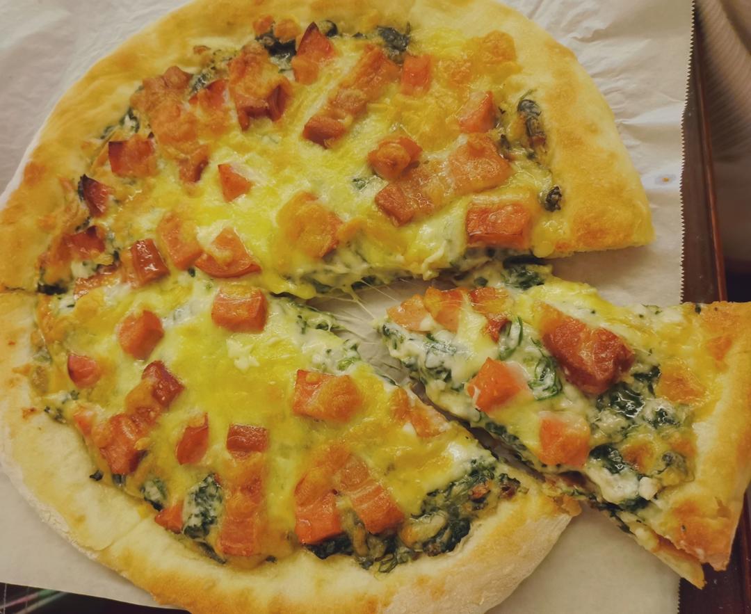 复刻必胜客奶油菠菜鸡肉披萨