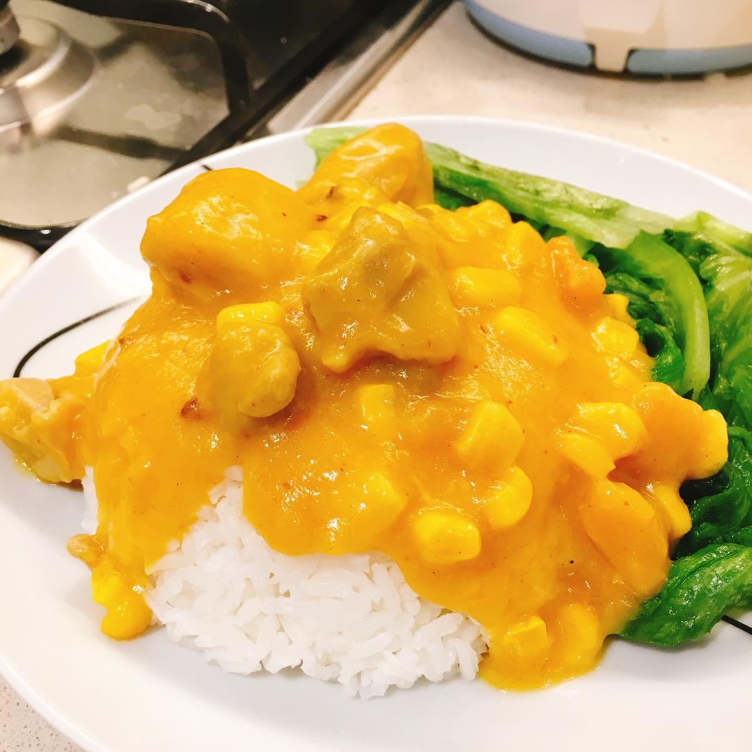 兔小君做的芒果咖喱鸡米饭