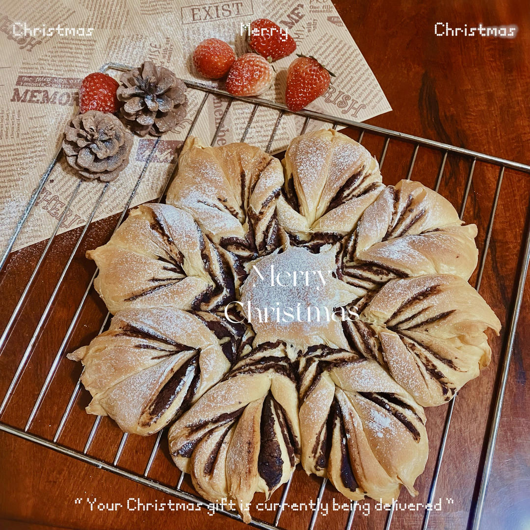 ins风圣诞节雪花豆沙面包---错过了夏天的风秋天的雨 不能再错过冬天的雪花