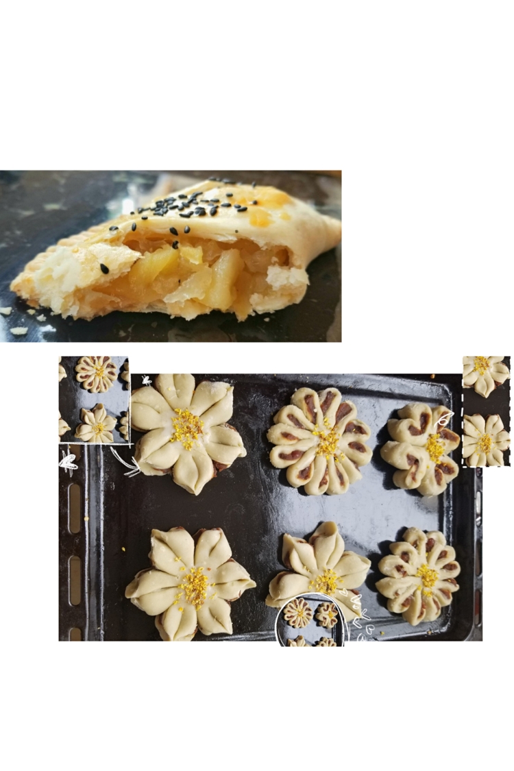 一学就会的点心酥皮💥~苹果派馅料🎁菊花酥，豆沙酥老婆饼用的酥皮的做法
