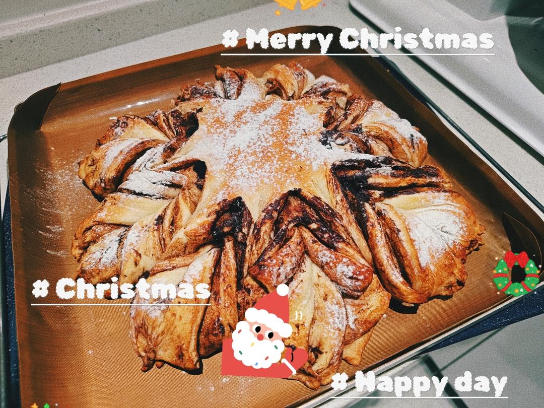 圣诞巧克力雪花面包