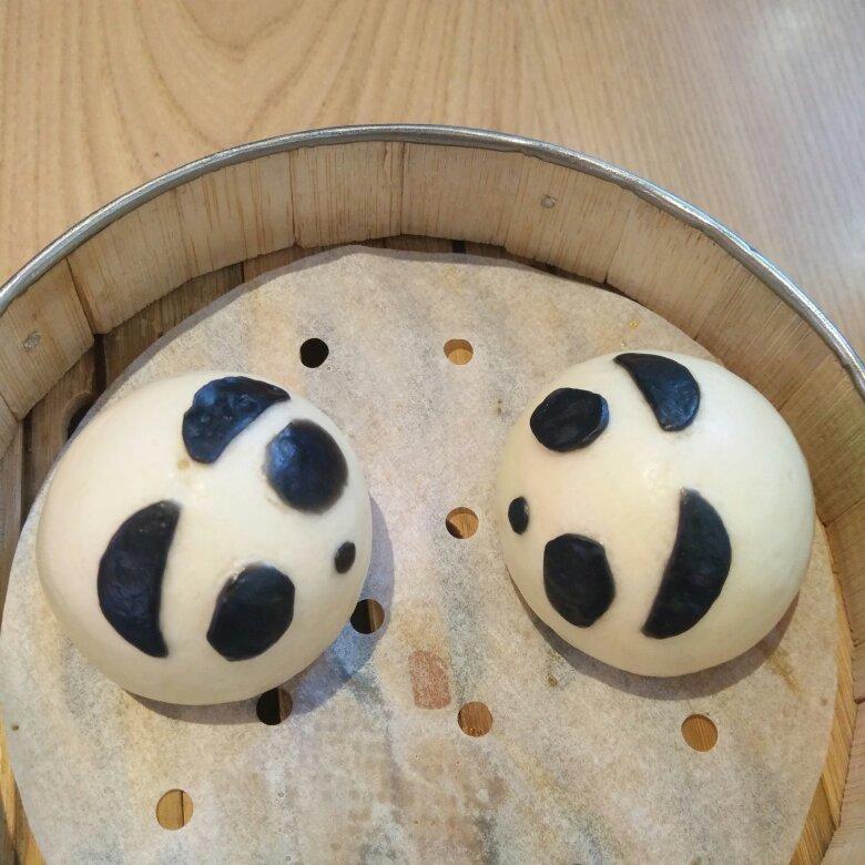 可爱的熊猫馒头