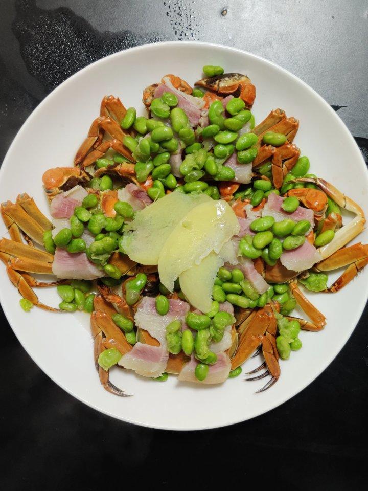 咸肉蒸蟹【南风咸肉蒸六月黄】