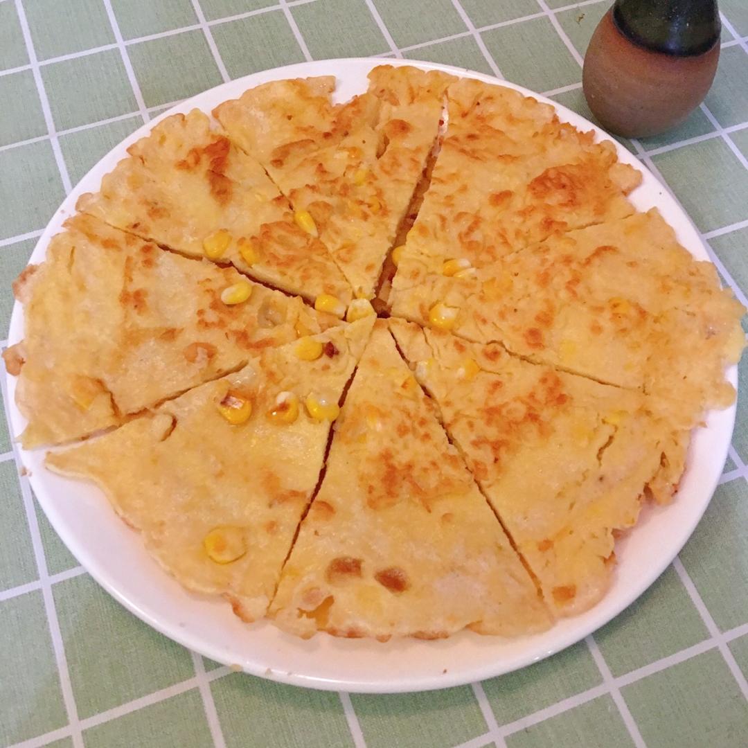 葱香玉米面鸡蛋饼