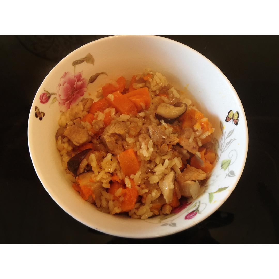 南瓜鸡肉饭